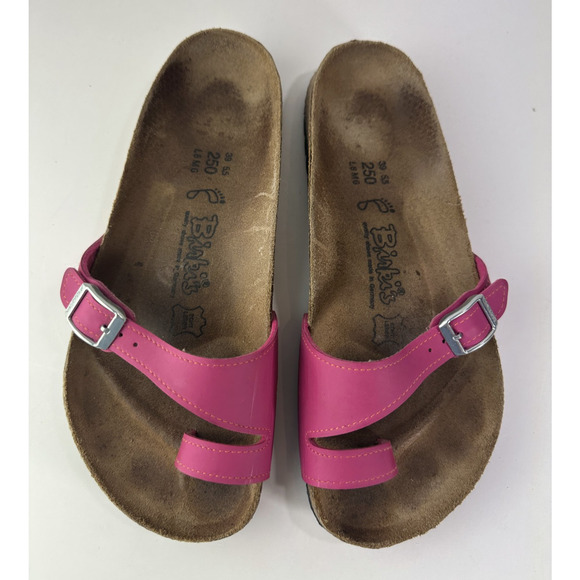 Birk's x Birkenstock Piazza Strappy Buckle Sandals Pink Slip On Womens US Size 8 - Picture 15 of 15